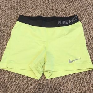 Neon yellow NIKE PRO spandex